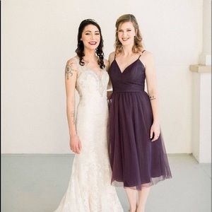 David’s Bridal purple dress